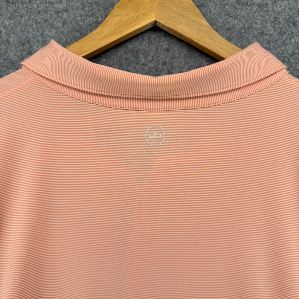 Peter Millar Polo Shirt Mens 3X Peach Striped Summer Comfort Short Sleeve Golf - Picture 4 of 8
